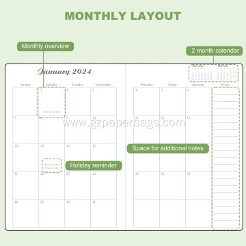Personalized Custom Leather Goal Planner for Weekly and Monthly Planning